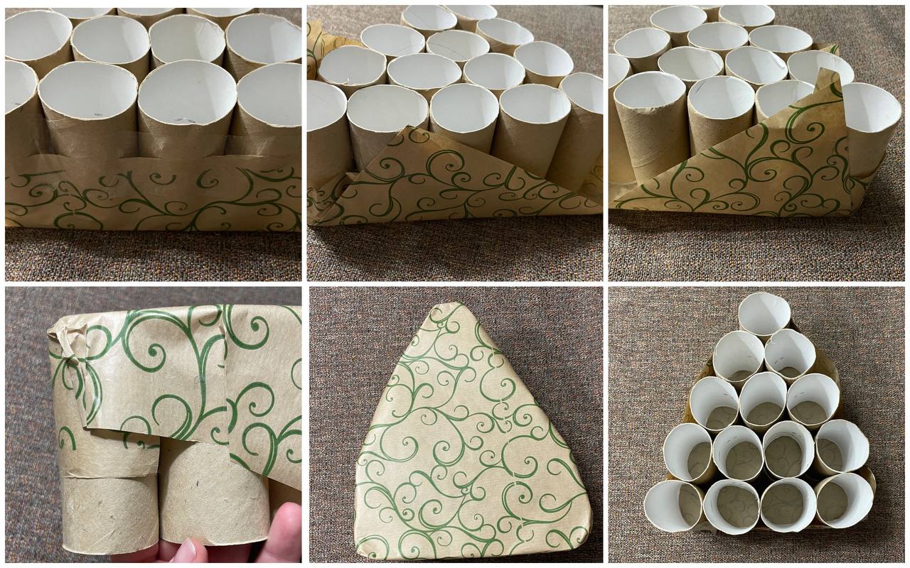 Pārstrāde: saglabājiet kartona tualetes papīra ruļļus un pārvērtiet tos brīnišķīgā Ziemassvētku dekorācijā.