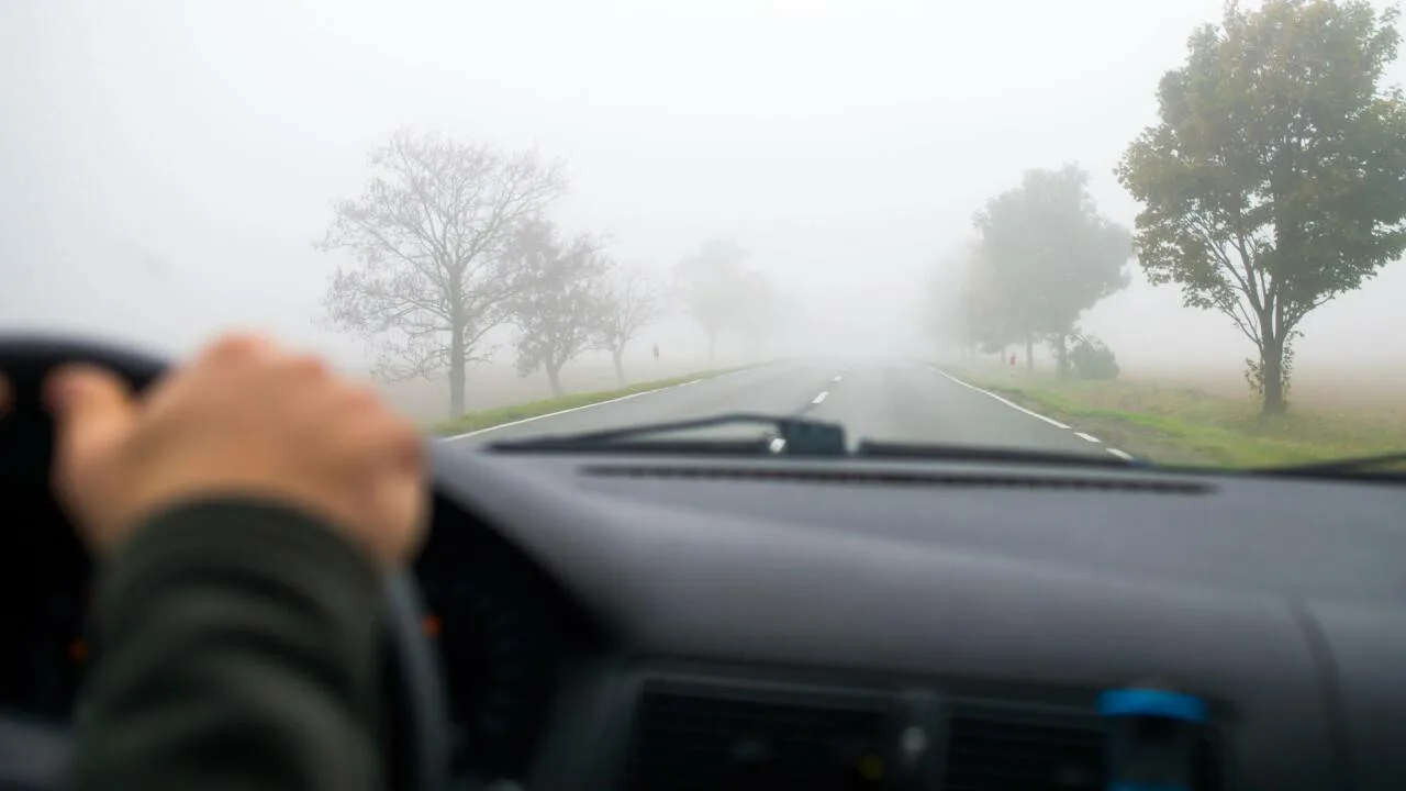 «3V noteikums», ko Galvenā ceļu satiksmes pārvalde iesaka ievērot uz ceļiem miglas apstākļos: «Vienmēr brauciet pa labo joslu».