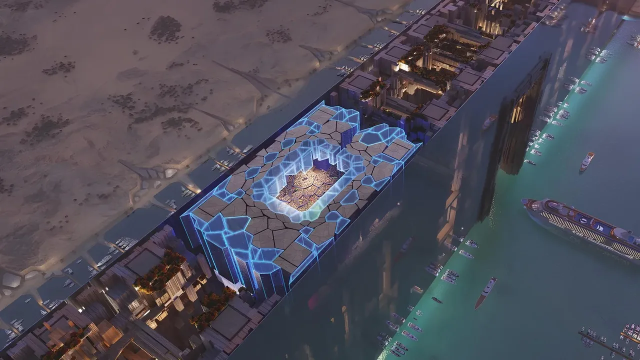 Viņi ceļ pasaulē lielāko ēku tuksneša vidū: 400 metrus platu būvi.