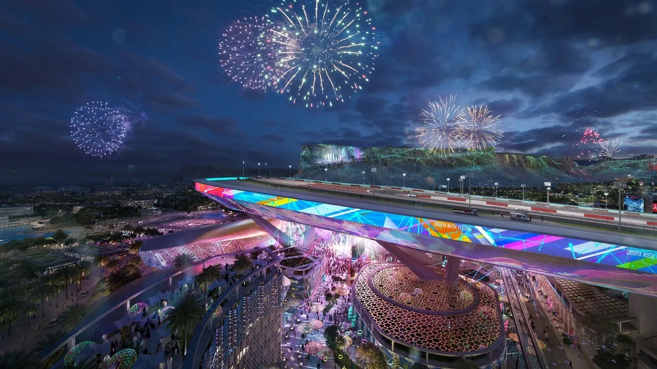 Ceļojums uz „Nākotnes pilsētu”, kurā būs 500 miljonus dolāru vērta Formula-1 trase, 80 boksu un 70 metrus augsts pagrieziens.